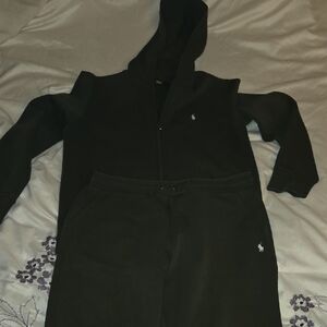 Hunter Green Kids Ralph Lauren Polo Hoodie and Sweatpants Set